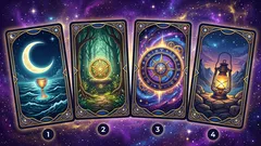 Escolha intuitiva: uma das quatro cartas irá revelar o que te falta neste momento